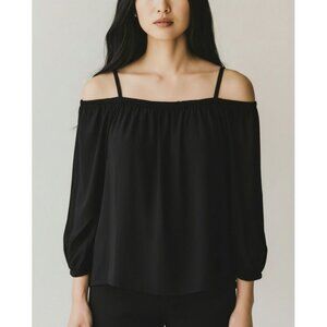 Zara Woman Black Off-Shoulder Blouse With Adjustable Straps EUR S USA S MEX 26